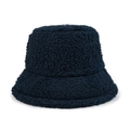 Sombrero de pescador de lana de cordero azul oscuro con suave textura de forro polar - M(56-58cm) / Azul Marino