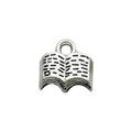 Antique silver book-shaped alloy charm for graduation DIY bracelets and necklaces - Book