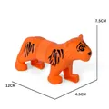 Orange tiger stretch pop tube toy for kids measuring 12cm by 7.5cm with animal pattern - Tiger