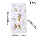 White plush Christmas wine bottle cover with gold snowflakes and bow detail, size 25x13.5cm - Gold Snowflake