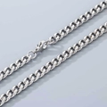 Collana a catena cubana in acciaio inossidabile argento con chiusura a moschettone - Chiusura a Moschettone(6mm) / 6mm / 45cm