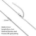 Silver stainless steel snake chain necklace 2.3mm width 45cm with extension link - Flat Snake Chain / Silver