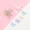 Pastel metal paperclips in house shape with heart detail in clear zipper pouch - Pig (10Pcs/Pack)