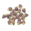 Purple strawberry alloy pendant with gold trim and green leaves for DIY jewelry making - Purple Strawberry