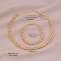 Parure collier et bracelet en perles de cœur dorées en cuivre CCB, design élastique - Cuivre/CCB / Ensemble Perles de Coeur (2#)