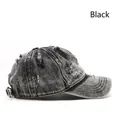Cappellino da baseball in denim nero slavato con strappi e fibbia regolabile - Nero