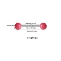 Pink round bead piercing bar in silver steel finish with detailed size measurements - Pink Round Bead Style (24071003-2)