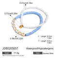 Set braccialetti con perline blu BREATHE e ciondolo a cuore in acciaio oro 18K - Set Due Pezzi Cuore BREATHE Blu Chiaro (JDB0205057)