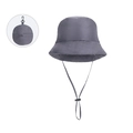 Cappello a secchiello invernale grigio scuro con sottogola regolabile e design pieghevole - grigio scuro