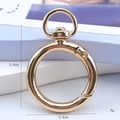 Golden 3.8cm zinc alloy spring O-ring buckle for keychains and bag accessories - D-Shape Spring Ring Buckle / 3.8CM / Gold