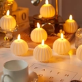 LED Kerzenlichter in Kürbisform mit warmgelbem Glühen für die Weihnachtsdekoration - Vertikale Streifen Kürbis Licht