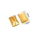 Golden square stud earrings in 18mm by 14mm size with butterfly backs components - 14x18mm Rounded Rectangle Studs / Gold