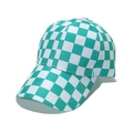 Classic green and white checkerboard baseball cap with durable cotton fabric finish - M (56-58cm) / Green Checkered