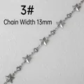 Detalle de cadena de acero inoxidable de 13 mm con eslabones de estrella y corazón - 3# Estrella y Corazón (13mm de Ancho)