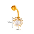 Golden heart-shaped belly button ring with sparkling cubic zirconia detailing - Gold Heart Style (0200-7# Gold)