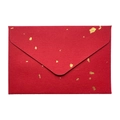 Mini red triangle envelope with textured matte paper and elegant gold foil speckled pattern - China Red (Gold Foil Paper)