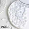 White resin rose flower nail art charms 8x8mm for DIY manicure and craft decor - White