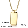 Gouden dogtag ketting van roestvrij staal met slangenketting en 35x19mm hanger - Met 60cm Slangenketting (KN287862) / Goud
