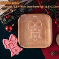 Stampo per fondente campana di Natale con fiocco rosa, stile QA1195, 5,6x7,6cm - QA1195-Campana di Natale Stile A