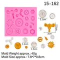 Rosa Silikonform für Steampunk-Zahnräder und Uhrwerkteile zur DIY-Kuchendekoration - Stil 2 / Rosa