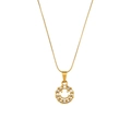 Collana in acciaio inossidabile placcato oro 18 carati con ciondolo smiley in zircone e catena twist - Collana a Catena di Serpente Con Ciondolo a Forma di Viso Sorridente in Zircone Cavo