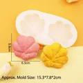 Dual-cavity 3D petal silicone mold for candles and soap with size markings - Style 1 / Translucent