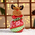 Weihnachts-Rentier-Strickbeutel mit Schneeflockenmuster und Plüsch-Deko-Kordelzug - Gestrickte Apfeltasche Typ B [Rentier]