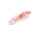 Detalle de horquilla de cristal rosa con base de metal plateado y alambre enrollado - Rojo Sandía