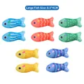 Set of five colorful 8.5x4cm felt fish toys for cat training and early educational play - 10Pcs Colored Large Plush Fish Toys