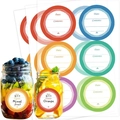 Colorful waterproof date and content labels for glass jars and food storage containers - 40*40MM (60Pcs/Pack)