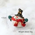 Miniature Christmas snowman figurine with red scarf and 4.5cm height for holiday decor - Snowman with Blue Gloves
