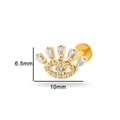 Gold titanium alloy eye labret stud with zircon stones and 6.5mm by 10mm dimensions - Eye Style (5#) / Gold