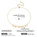 Detail of 18K gold stainless steel Y-chain with colorful star and heart charms - Gold Colorful Mixed Pendants Style (JDN0204029)