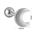 Orecchino a perno a luna in acciaio inossidabile argento lucido con chiusura a sfera 5x4,2mm - Luna