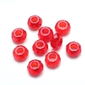 Facettierte rote Kristallglasperlen mit großem Loch für DIY-Ohrringe Schmuckherstellung - 8*14MM Silberrohr / Rot