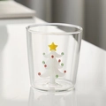 Transparent glass cup with internal 3D white Christmas tree and colorful ornaments - White Christmas Tree
