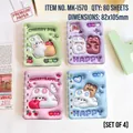 Set of 4 cute A7 spiral notebooks with 3D soft covers in pastel pink and blue colors - Rabbit Fruit / 1本装