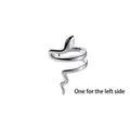 Ear cuff a serpente in argento lucido per l'orecchio sinistro con design a spirale - Orecchio Sinistro Polsino dell'Orecchio del Serpente - Argento