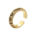 Golden C-shaped ear clip featuring leopard pattern set with sparkling cubic zirconia - 5mm Width / Gold (VJ583)