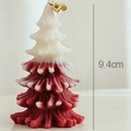 Christmas tree scented candle in red and white gradient with gold bell, 9.4cm height - Style 2 Christmas Red - Northern Cedar