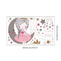 Dettaglio dell'adesivo murale Piccola Ragazza sulla Luna con dimensioni 60x35cm e stelle - Layout 35*60cm