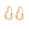 Elegant gold heart earrings with white cubic zirconia inlay in a polished minimalist design - Large (23mm) / Gold