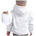 Sweat à capuche enfant en polaire blanc avec imprimé dos et texte sur le devant - 100cm / Blanc 1