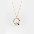 Close-up of golden S925 silver letter Q pendant with colorful zircon and diamonds - Gold Letter Q