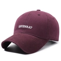 Vintage burgundy washed cotton baseball cap with white COYENRAT letter embroidery - Burgundy