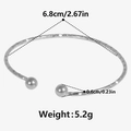 Specifiche dettagliate del bracciale regolabile in acciaio inossidabile argento con diametro 6,8 cm - Color Acciaio