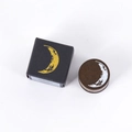 Vintage maanfase wasstempel in donkerbruin met gouden halve maan geschenkdoos - Wassende Maan