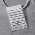Self-adhesive white lace nail art sticker S-037 with elegant floral and wave patterns - White Lace (S-037)