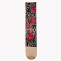 Digital tattoo print over-knee stockings with red peony flowers and black wave patterns - Arm Sleeve (Single) / Peony