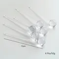 Lot de 6 gouttes de cristal transparentes de 13 cm pour décoration de sapin de Noël - 13cm Gouttes d'eau Transparentes 6 Pcs